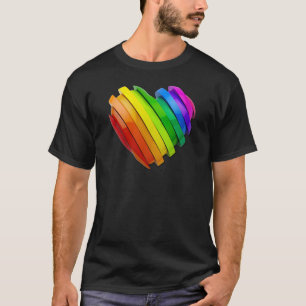 T-shirt Le cœur sculptural tridimensionnel de SlipperyJoe 