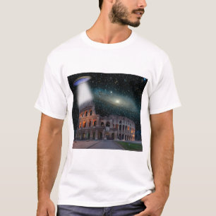 T-shirt Le Colisée Rome Italie rencontre l'espace et l'OVN