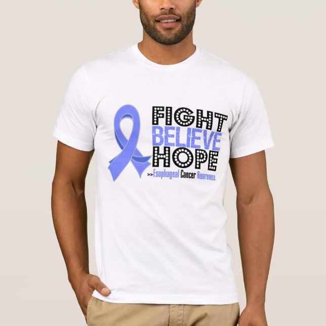 T-shirt Le combat croient l'espoir - Cancer oesophagien (Devant)