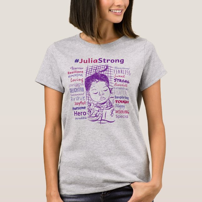 T-shirt Le combat de Julia de soutien !  #JuliaStrong (Devant)