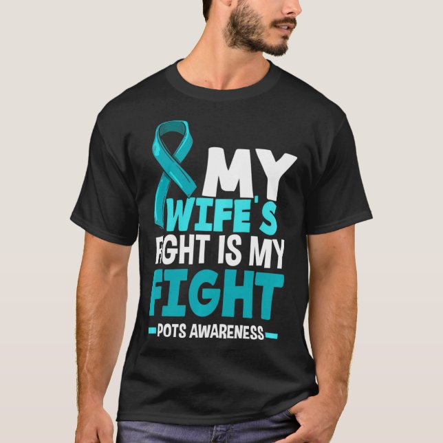 T-shirt Le combat de ma femme est mon combat POTS Sensibil (Devant)