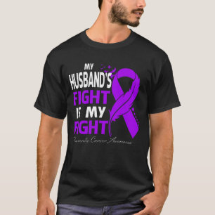 T-shirt Le combat de mon mari est mon combat cancer du pan