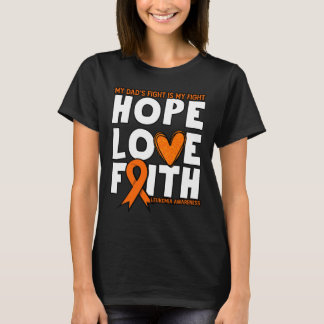 T-shirt Le combat de mon père est mon combat. Orange Leuke