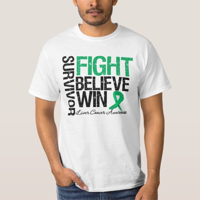 T-shirt Le combat de survivant de Cancer de foie croient (Devant)