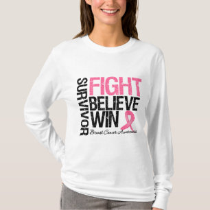 T-shirt Le combat de survivant de cancer du sein croient