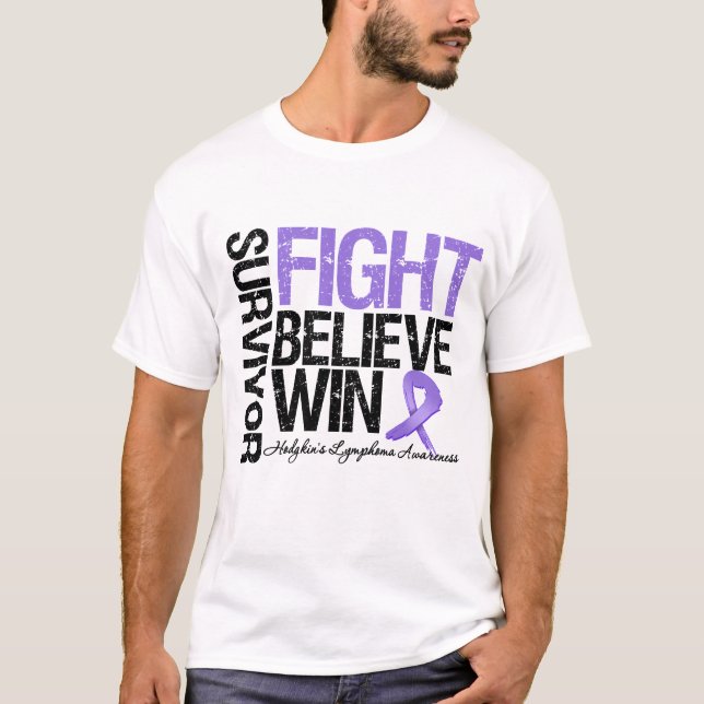 T-shirt Le combat de survivant de lymphome de Hodgkins (Devant)