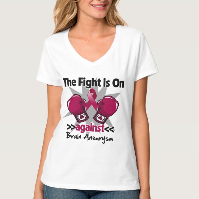 T-shirt Le combat est dessus contre l'anévrisme cérébral (Devant)