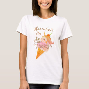 T-shirt Le cône d'icecream Narwhal favori choses personna