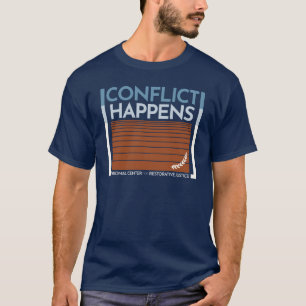 T-shirt Le conflit se déroule en bleu