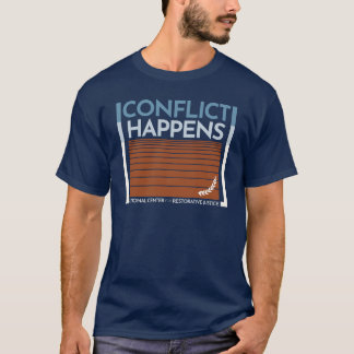 T-shirt Le conflit se déroule en bleu