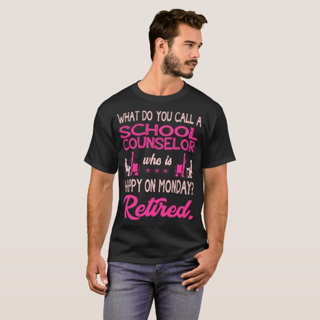 T-shirt Le conseiller d'école qui est heureux le lundi (Devant entier)