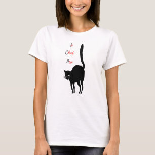 T-shirt Le Conversation Noir - Chat noir Vintage
