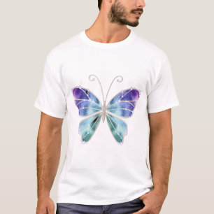 T-shirt Le cool ombrage le papillon d'ailes d'arc-en-ciel