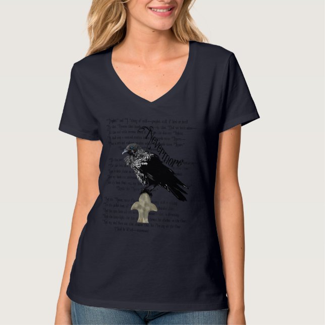 T-shirt Le Corbeau d'Edgar Allan Poe (Devant)