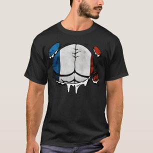 T-shirt Le corps de drapeau de la France Muscles drôle