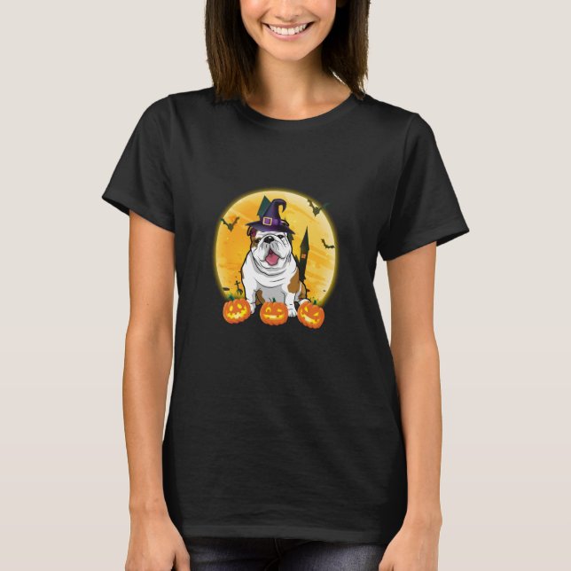 T-shirt Le costume de chemise d'Halloween à Bulldog anglai (Devant)
