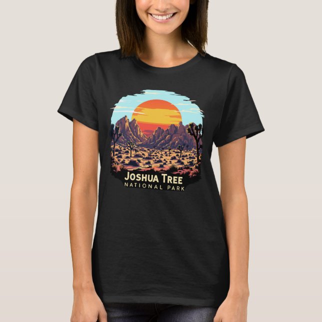 T-shirt Le coucher du soleil sur le désert du parc nationa (Devant)