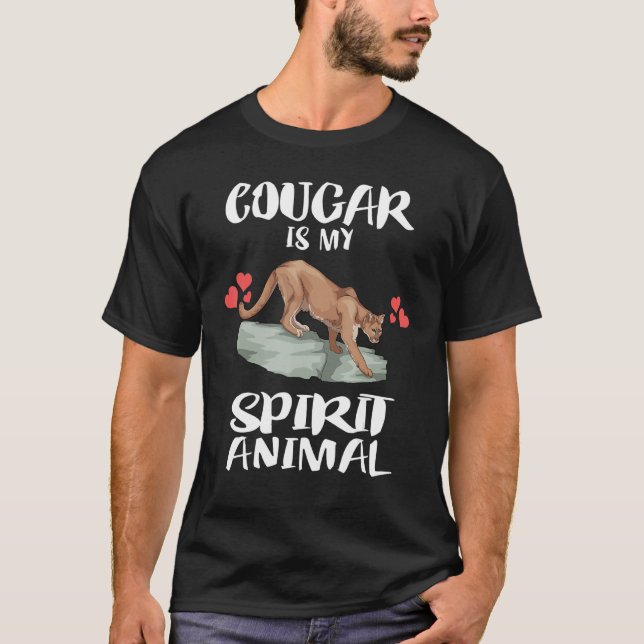T-shirt Le cougar est mon esprit animal (Devant)