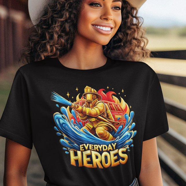T-shirt Le courageux pompier qui combat la lame (Créateur téléchargé)