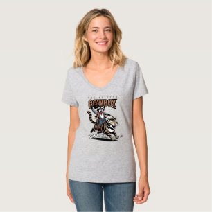 T-shirt Le cowboy bestiole (mode Lt.) Col en V pour femm