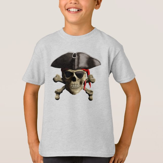 T-shirt Le crâne du Jolly roger pirate (Devant)