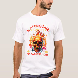 T-shirt Le crâne flamboyant enflamme la nuit la plus sombr