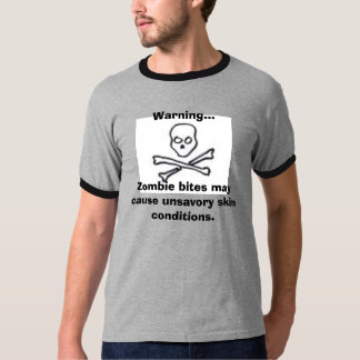 T-shirt le crâne,… les morsures de avertissement de zombi