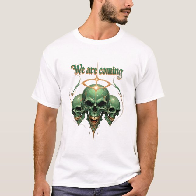 T-shirt Le crâne roi vert avec une couronne juive (Devant)