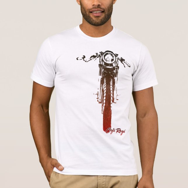 T-shirt Le cru rouge frontal de coureur de café a dénommé (Devant)