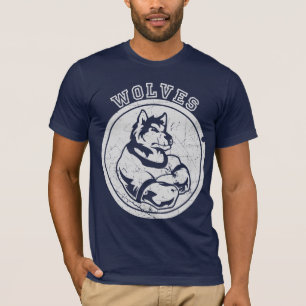 T-shirt Le cru s'est fané mascotte de loup