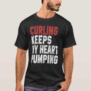 T-shirt Le curling fait battre mon cœur Coach Joueuse Mama