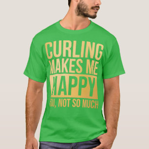 T-shirt Le curling me rend heureux en or