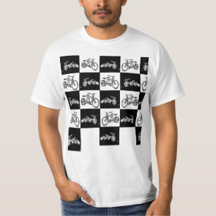T-shirt le damier va à vélo (style de specials de ton de