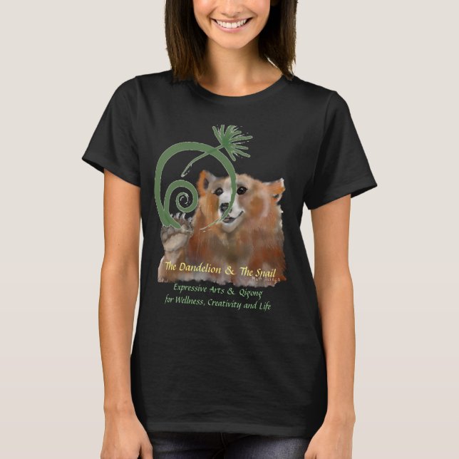 T-shirt Le Dandelion et l'Escargot, bouton Ours (Devant)