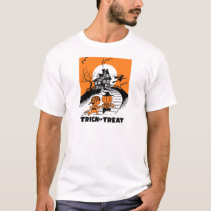 T-shirt Le "des bonbons ou un sort" vintage badine le