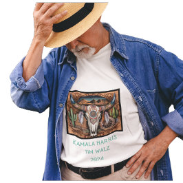 T-shirt Le désert des Cornes du crâne. Harris-Walz. Black