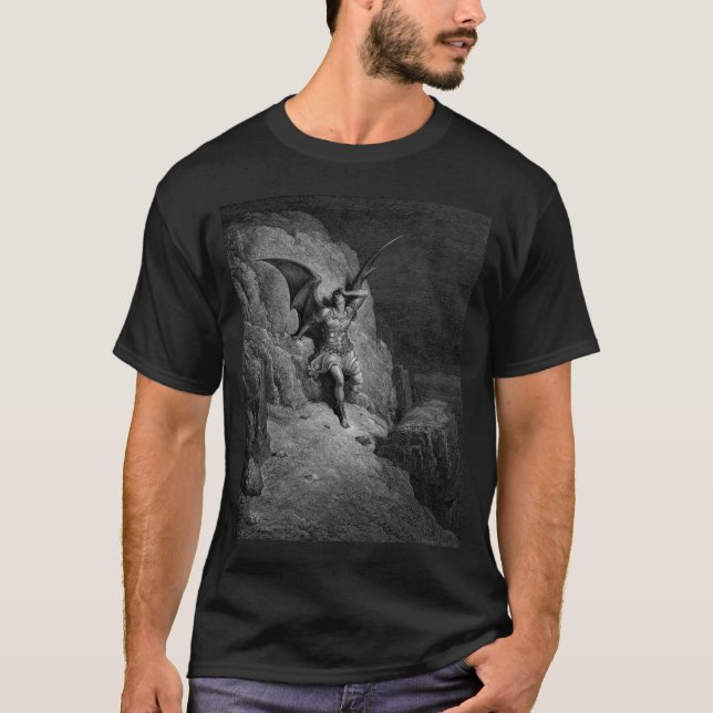 T-shirt Le désespoir infini de Satan - Gustave Dore (Devant)
