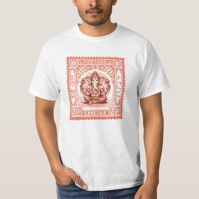 T-shirt Le design des timbres indiens, Ganesha (Devant)