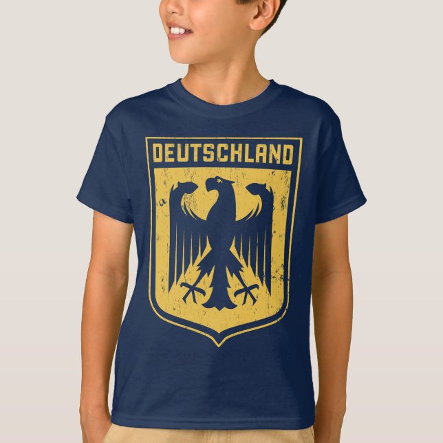 T-shirt Le Deutschland Eagle - manteau des bras allemand (Devant)