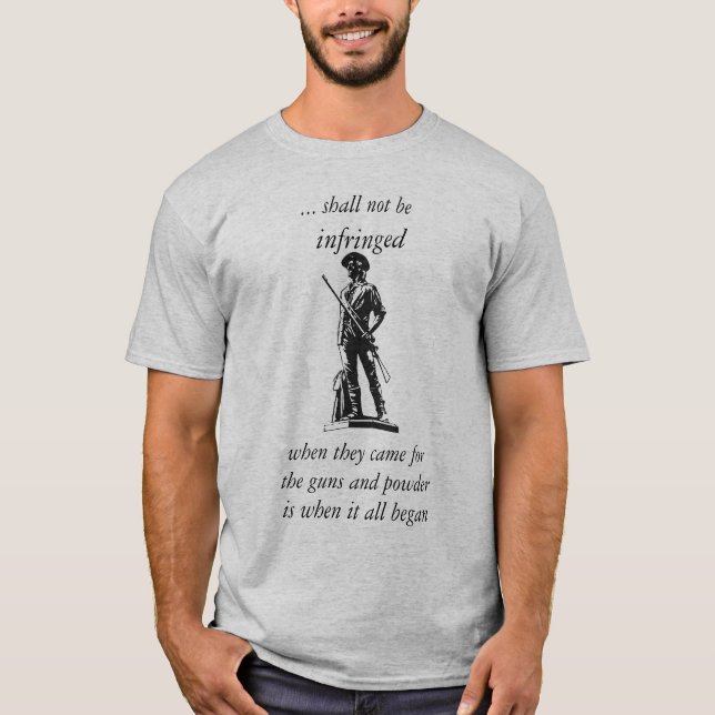 T-shirt Le deuxième amendement - ne sera pas violé (Devant)