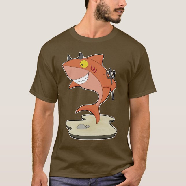 T-shirt Le diable d'Halloween du requin (Devant)