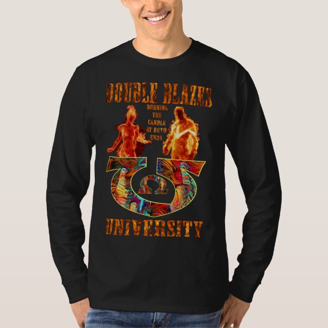 T-shirt Le double flambe U - combustion de la bougie aux (Devant)