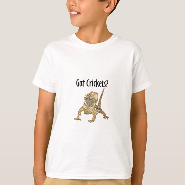 T-shirt Le dragon barbu a obtenu des crickets (Devant)