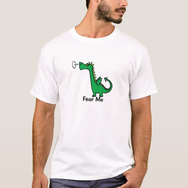 T-shirt Le dragon de bande dessinée me craignent (Devant)