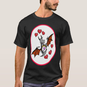 T-shirt Le dragon de coeur de la Saint Valentin