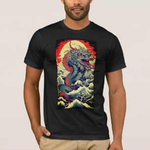 T-SHIRT LE DRAGON ENTRE DANS LE STYLE ASIATIQUE YOGA MOTIV