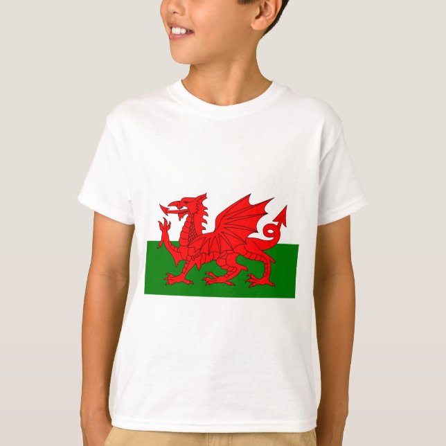 T-shirt Le dragon rouge [drapeau du Pays de Galles] (Devant)