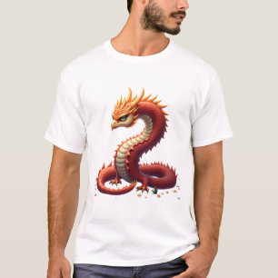 T-shirt Le dragon serpent doré.