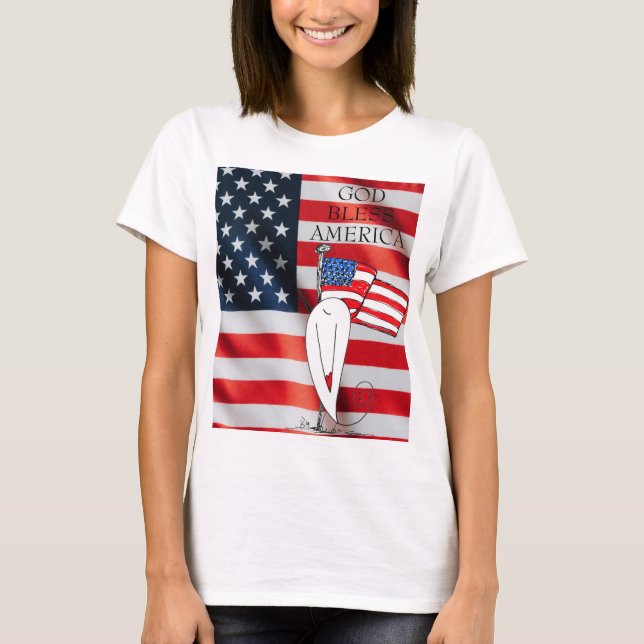 T-shirt Le drapeau américain Dieu bénisse l'Amérique Patri (Devant)