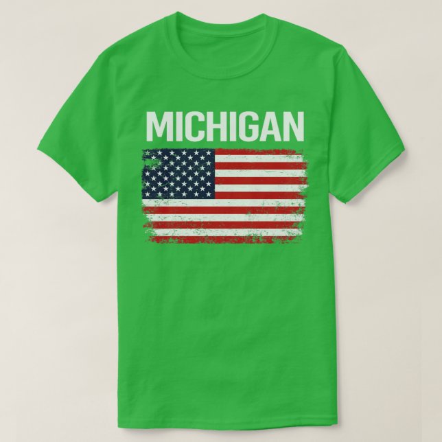 T-shirt Le drapeau américain du Michigan (Design devant)